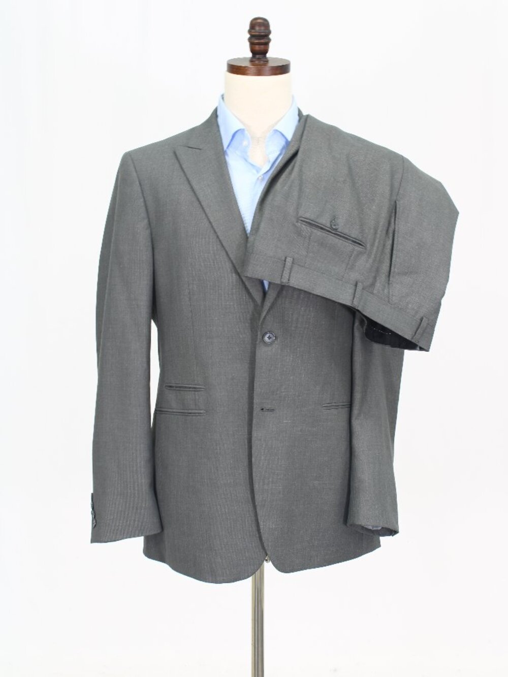 J. Ferrar 40L 33x34 Gray Full Suit 2-Button Solid R944